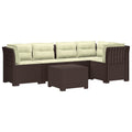 vidaXL 5-osobowa sofa ogrodowa z poduszkami w stylu rattanowym PP