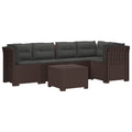 vidaXL 5-osobowa sofa ogrodowa z poduszkami w stylu rattanowym PP
