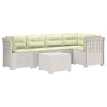 vidaXL 5-osobowa sofa ogrodowa z poduszkami w stylu rattanowym PP