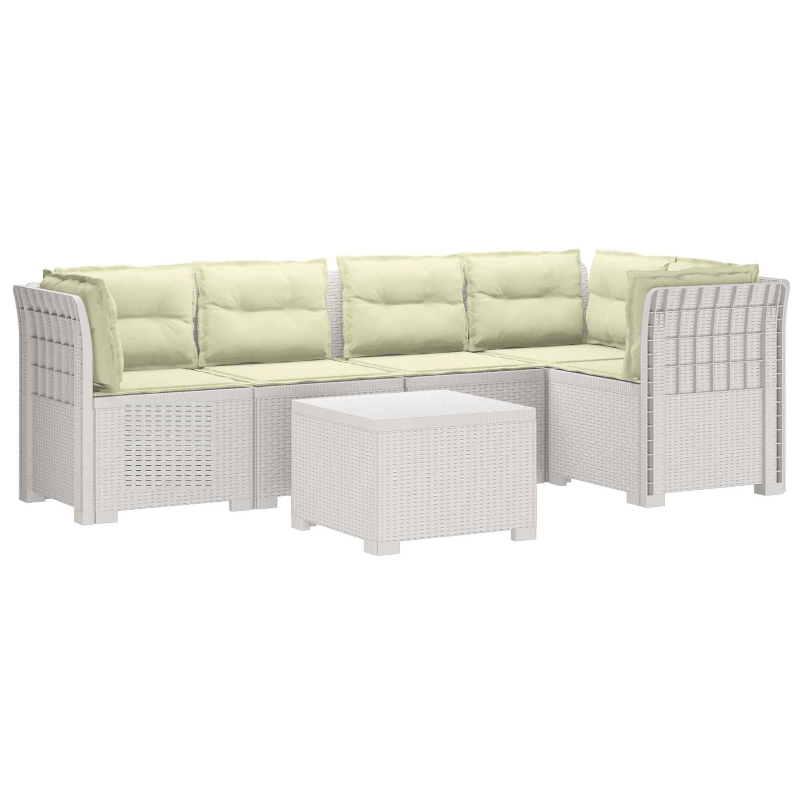 vidaXL 5-osobowa sofa ogrodowa z poduszkami w stylu rattanowym PP