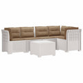 vidaXL 5-osobowa sofa ogrodowa z poduszkami w stylu rattanowym PP
