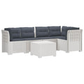 vidaXL 5-osobowa sofa ogrodowa z poduszkami w stylu rattanowym PP