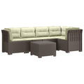 vidaXL 5-osobowa sofa ogrodowa z poduszkami w stylu rattanowym PP