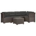 vidaXL 5-osobowa sofa ogrodowa z poduszkami w stylu rattanowym PP