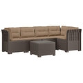vidaXL 5-osobowa sofa ogrodowa z poduszkami w stylu rattanowym PP