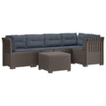 vidaXL 5-osobowa sofa ogrodowa z poduszkami w stylu rattanowym PP