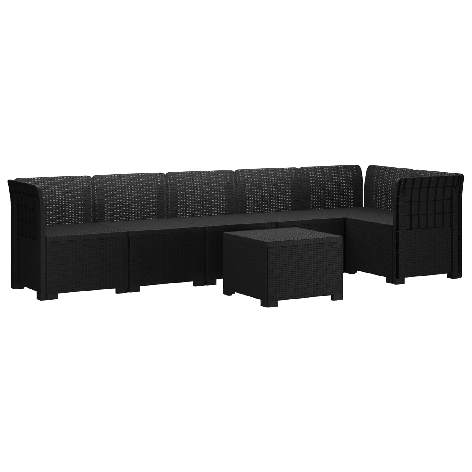 vidaXL Sofa Ogrodowa 6-osobowa w Wyglądzie Rattanu PP antracytowy