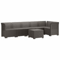 vidaXL Sofa Ogrodowa 6-osobowa w Wyglądzie Rattanu PP jasnoszary