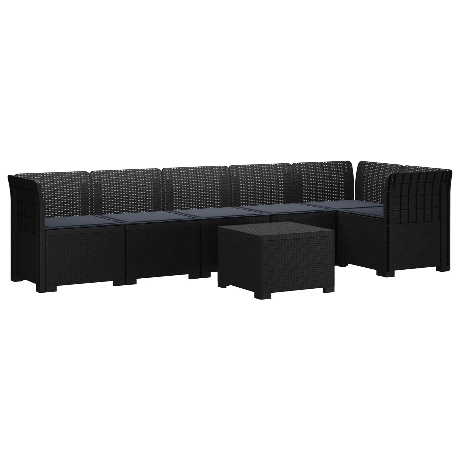 vidaXL Sofa Ogrodowa 6-osobowa z Poduszkami w Wyglądzie Rattanu PP