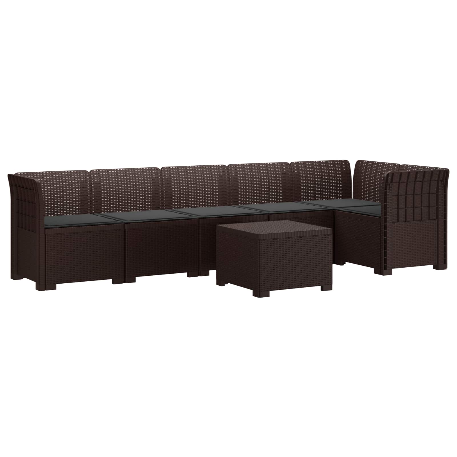 vidaXL Sofa Ogrodowa 6-osobowa z Poduszkami w Wyglądzie Rattanu PP