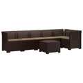 vidaXL Sofa Ogrodowa 6-osobowa z Poduszkami w Wyglądzie Rattanu PP