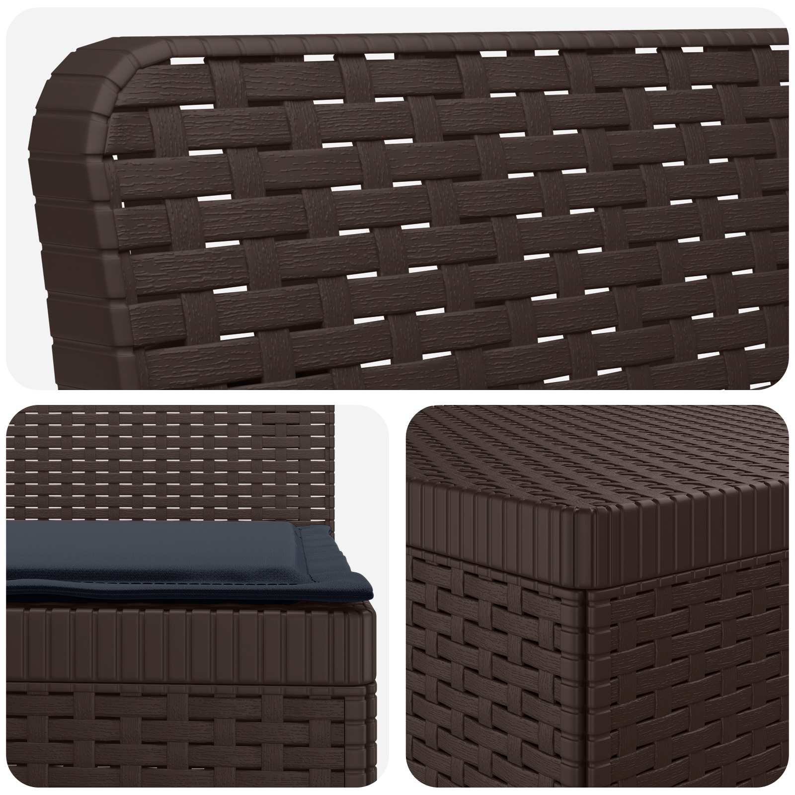 vidaXL Sofa Ogrodowa 6-osobowa z Poduszkami w Wyglądzie Rattanu PP