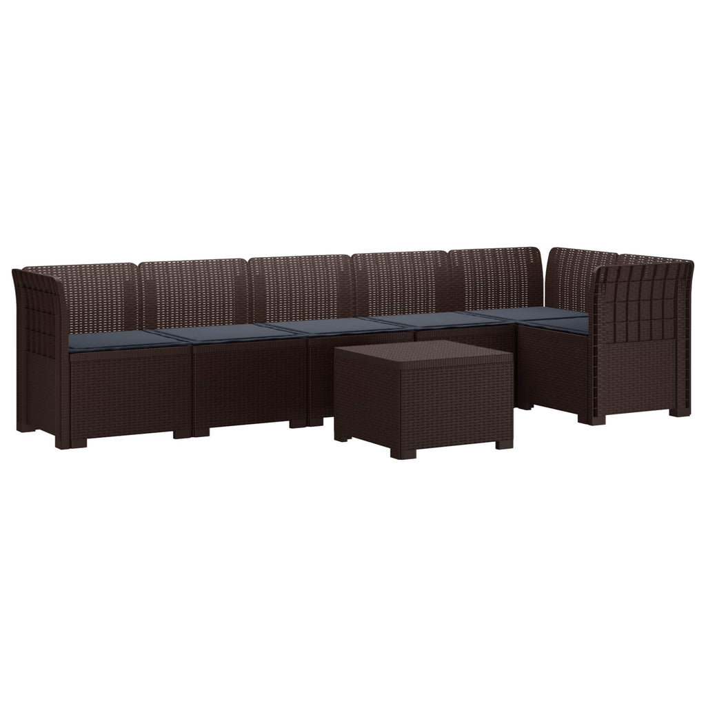 vidaXL Sofa Ogrodowa 6-osobowa z Poduszkami w Wyglądzie Rattanu PP