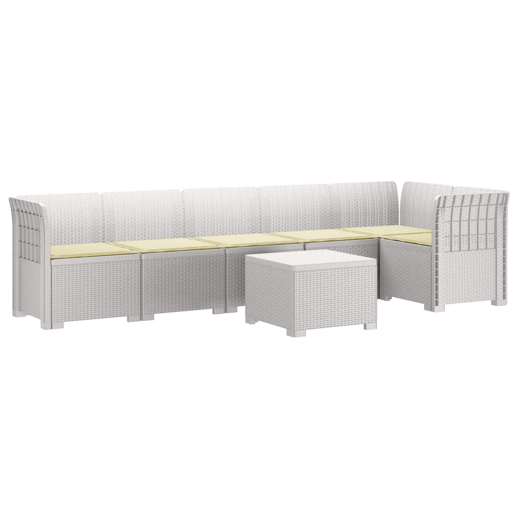 vidaXL Sofa Ogrodowa 6-osobowa z Poduszkami w Wyglądzie Rattanu PP