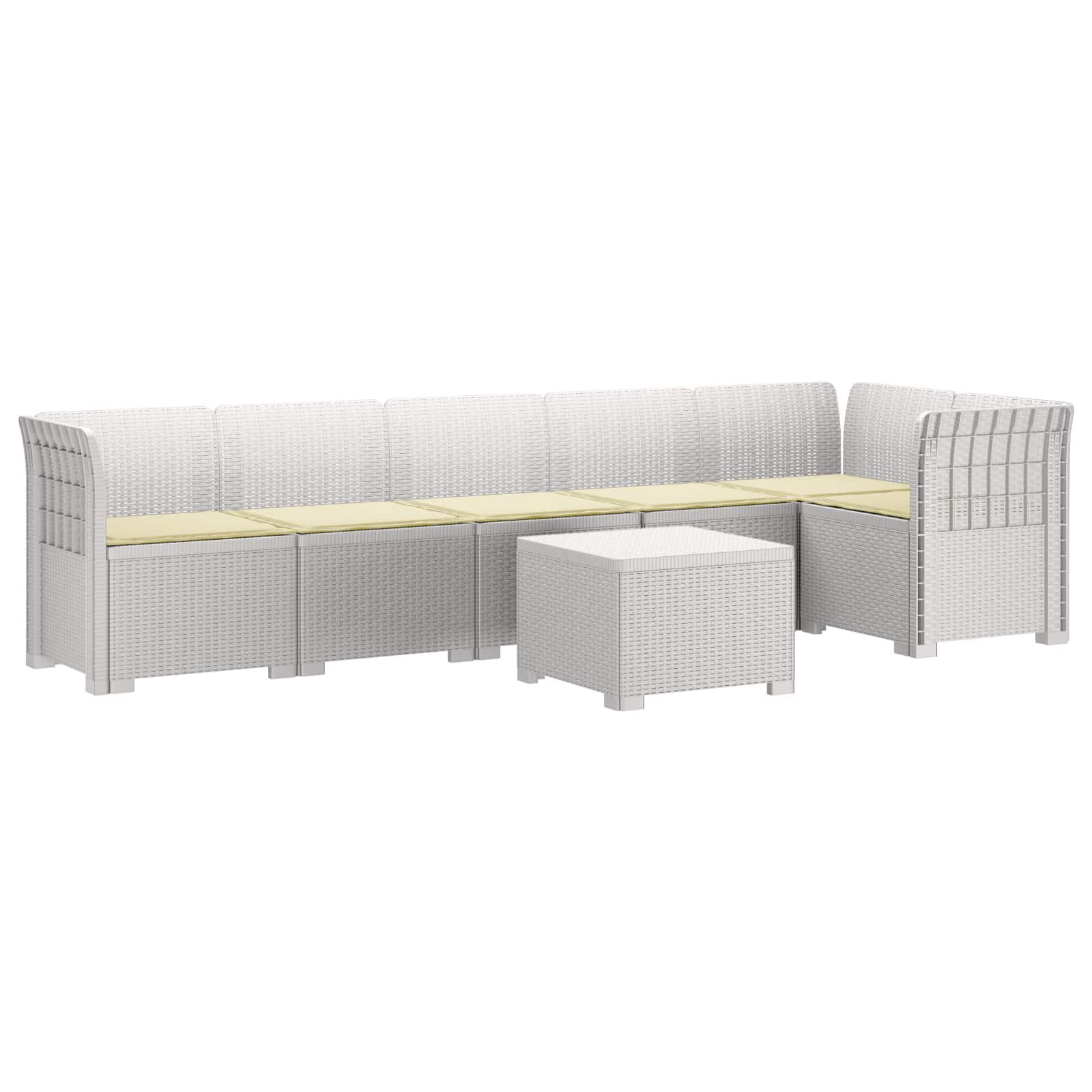 vidaXL Sofa Ogrodowa 6-osobowa z Poduszkami w Wyglądzie Rattanu PP