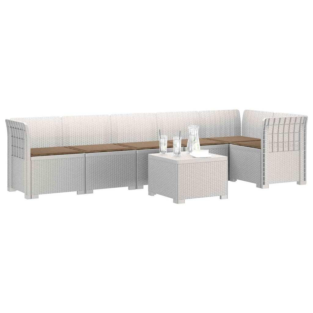 vidaXL Sofa Ogrodowa 6-osobowa z Poduszkami w Wyglądzie Rattanu PP