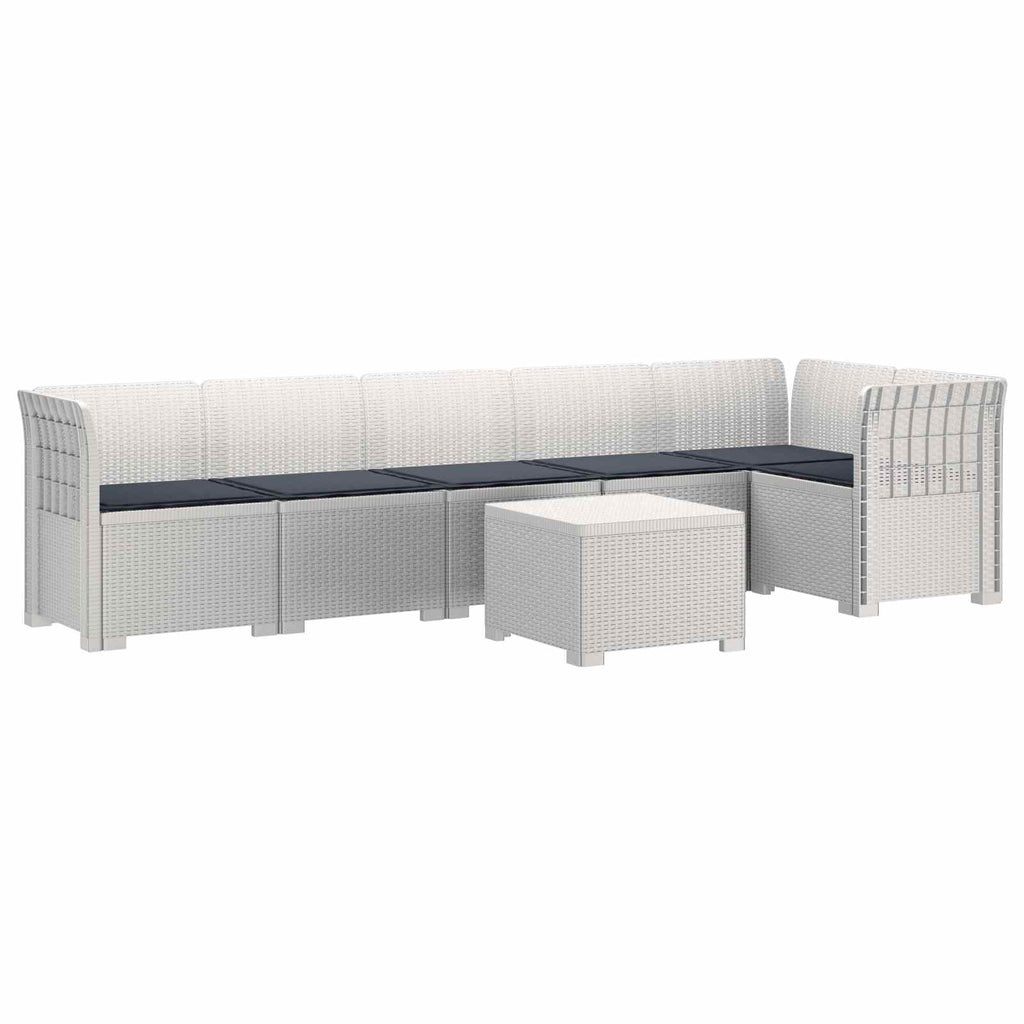 vidaXL Sofa Ogrodowa 6-osobowa z Poduszkami w Wyglądzie Rattanu PP