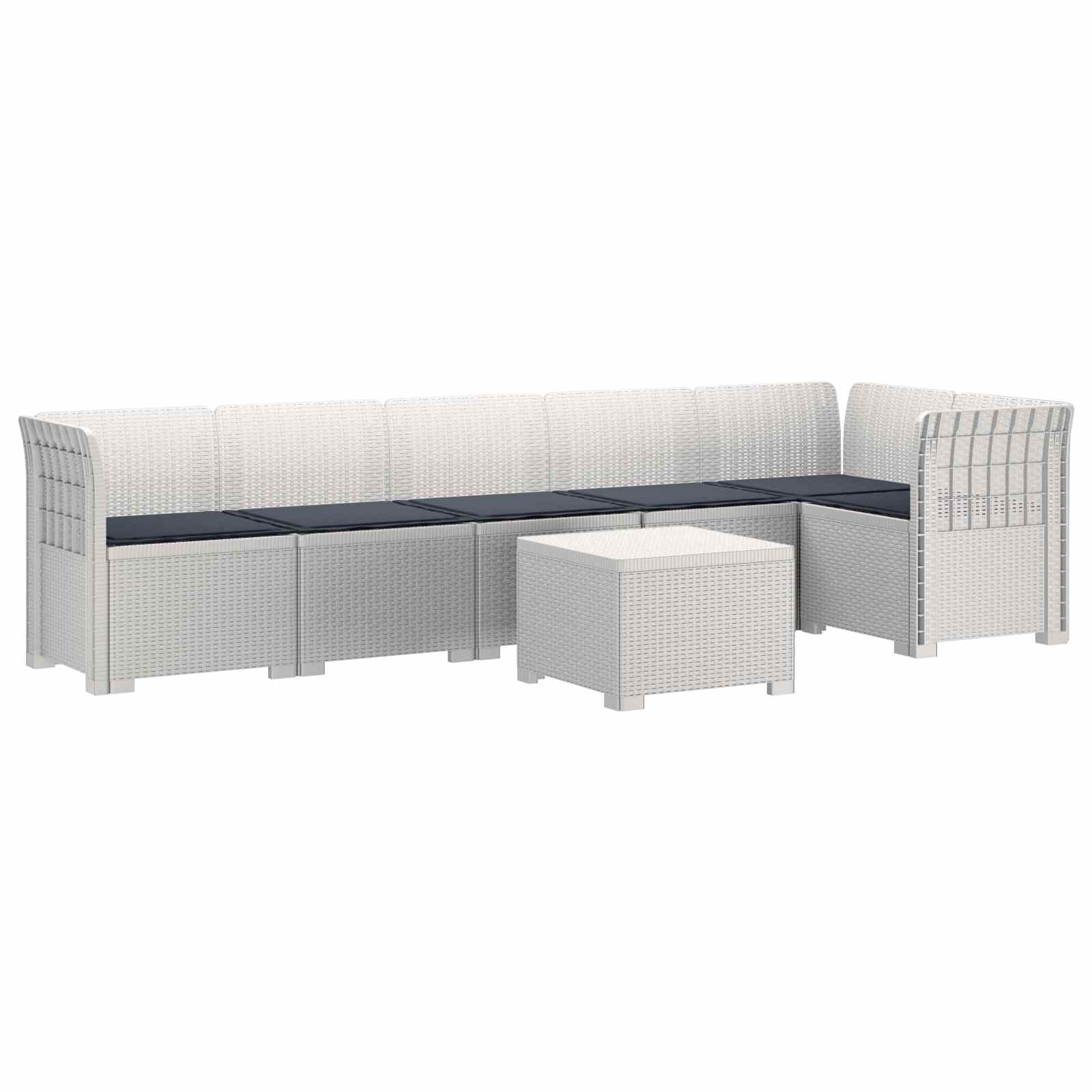vidaXL Sofa Ogrodowa 6-osobowa z Poduszkami w Wyglądzie Rattanu PP