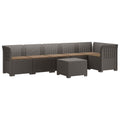 vidaXL Sofa Ogrodowa 6-osobowa z Poduszkami w Wyglądzie Rattanu PP