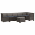 vidaXL Sofa Ogrodowa 6-osobowa z Poduszkami w Wyglądzie Rattanu PP