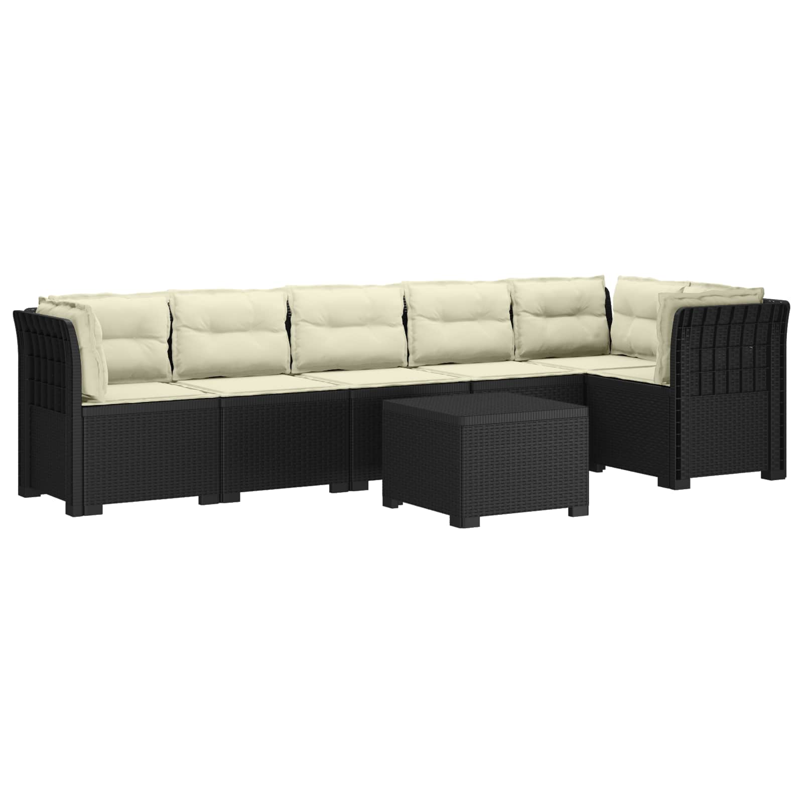vidaXL Sofa Ogrodowa 6-osobowa z Poduszkami w Wyglądzie Rattanu PP
