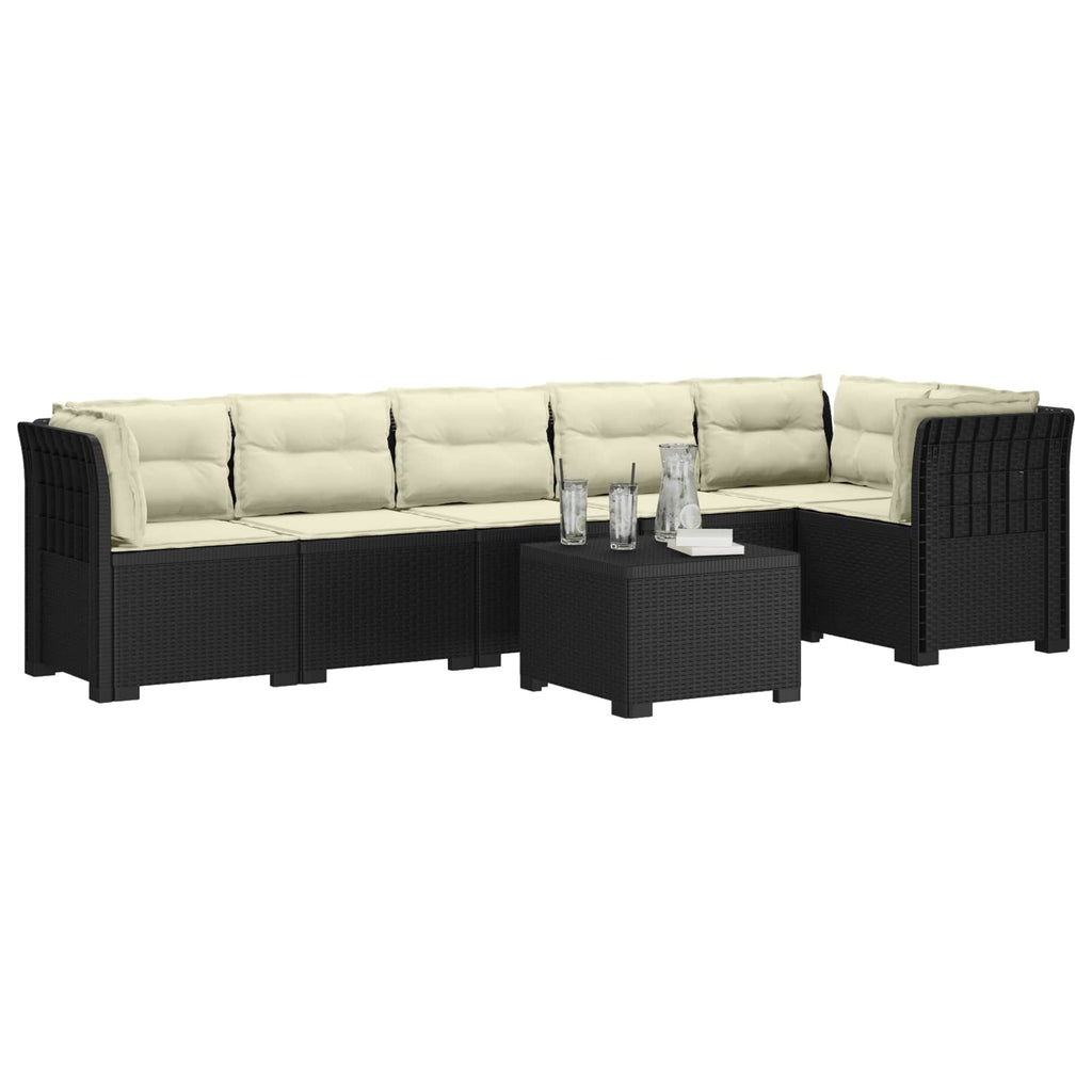 vidaXL Sofa Ogrodowa 6-osobowa z Poduszkami w Wyglądzie Rattanu PP