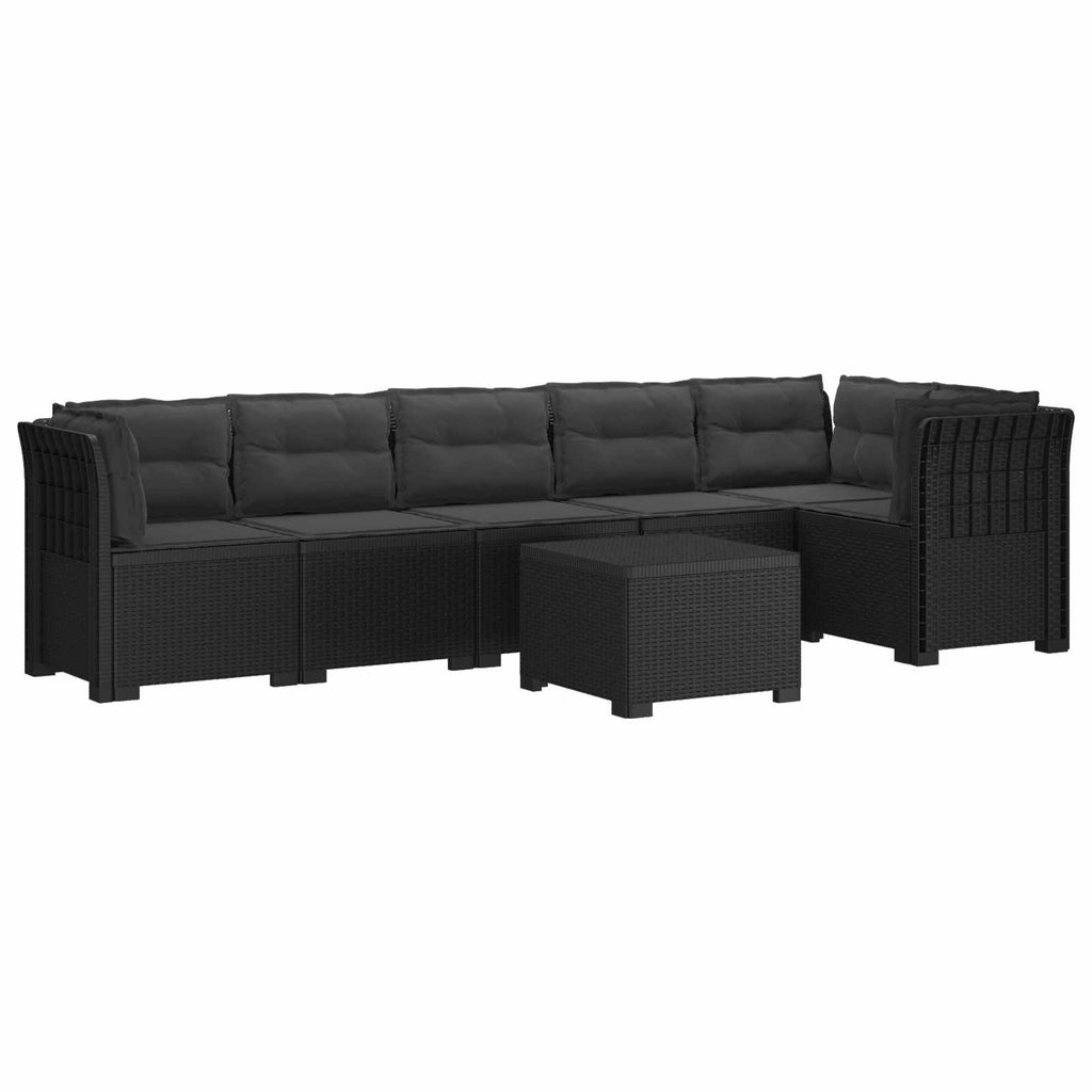 vidaXL Sofa Ogrodowa 6-osobowa z Poduszkami w Wyglądzie Rattanu PP
