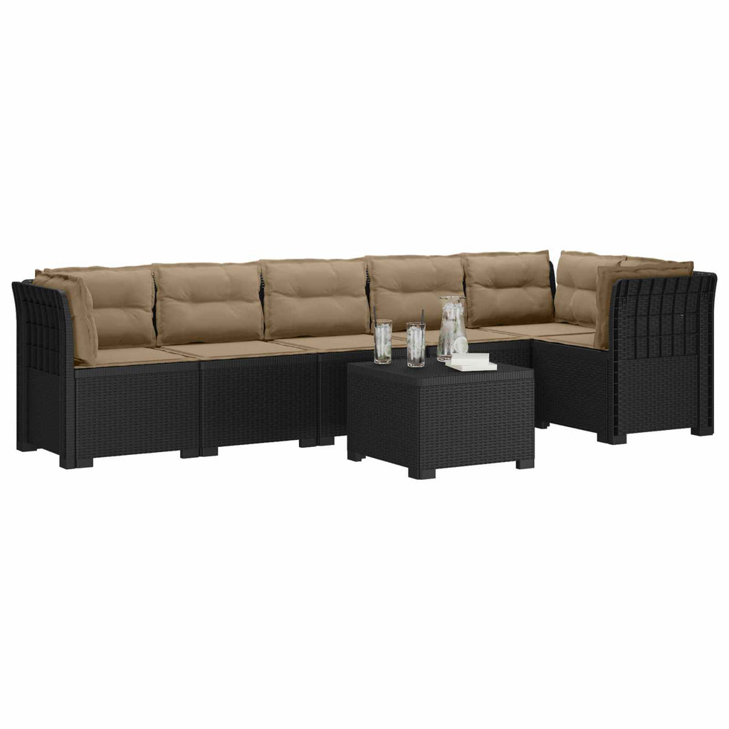 vidaXL Sofa Ogrodowa 6-osobowa z Poduszkami w Wyglądzie Rattanu PP