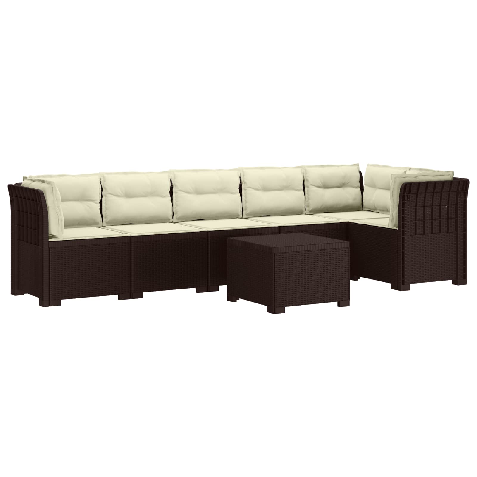 vidaXL Sofa Ogrodowa 6-osobowa z Poduszkami w Wyglądzie Rattanu PP