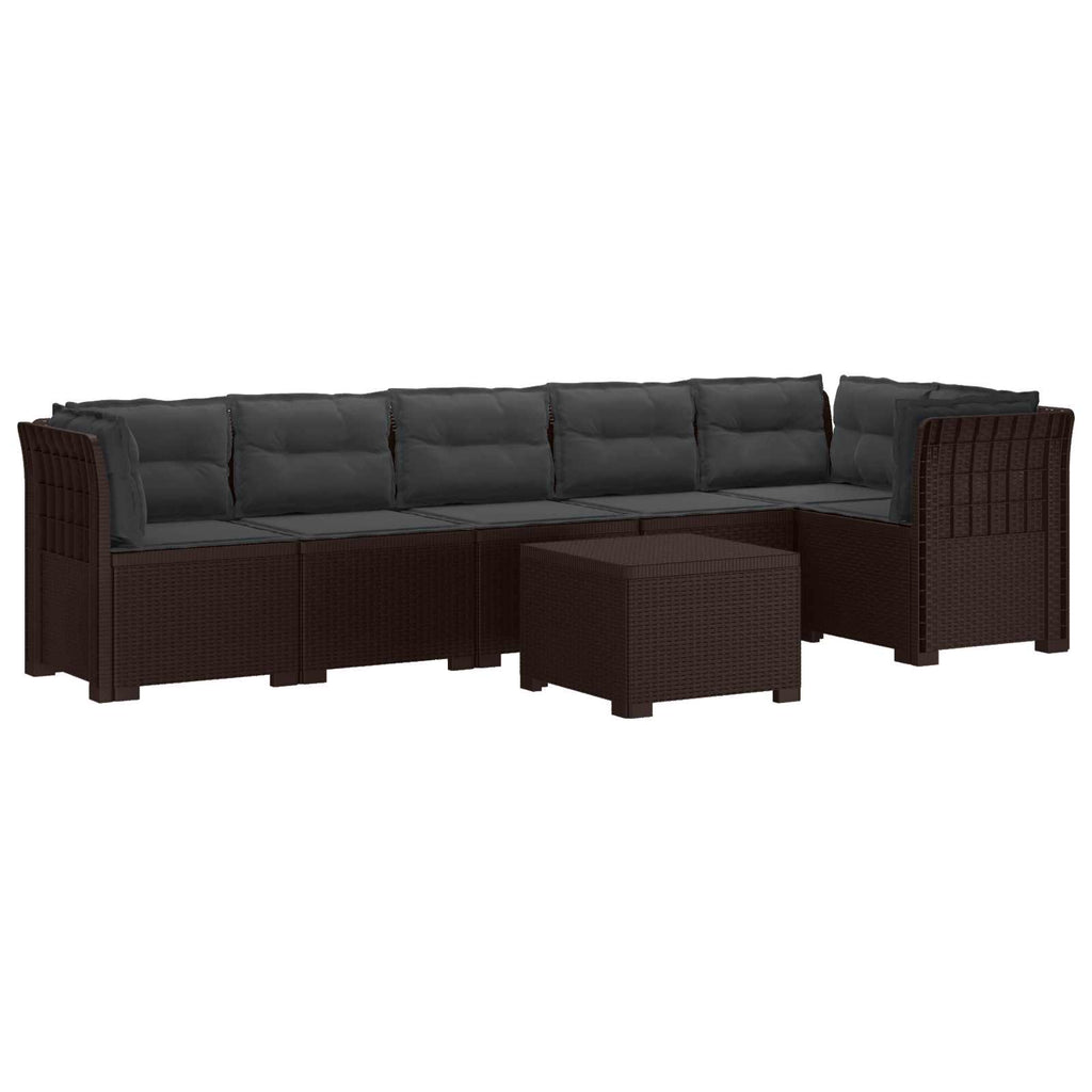vidaXL Sofa Ogrodowa 6-osobowa z Poduszkami w Wyglądzie Rattanu PP