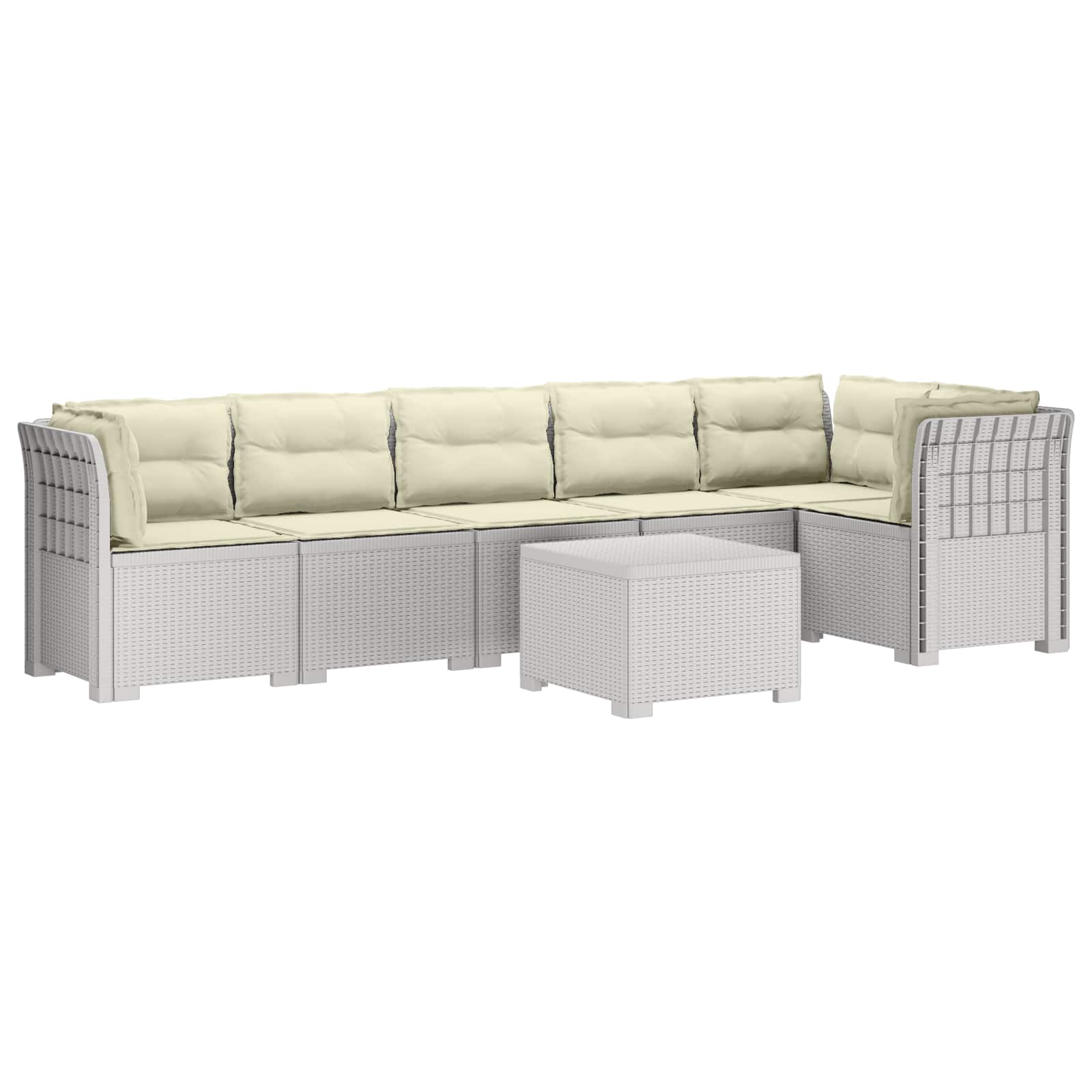 vidaXL Sofa Ogrodowa 6-osobowa z Poduszkami w Wyglądzie Rattanu PP