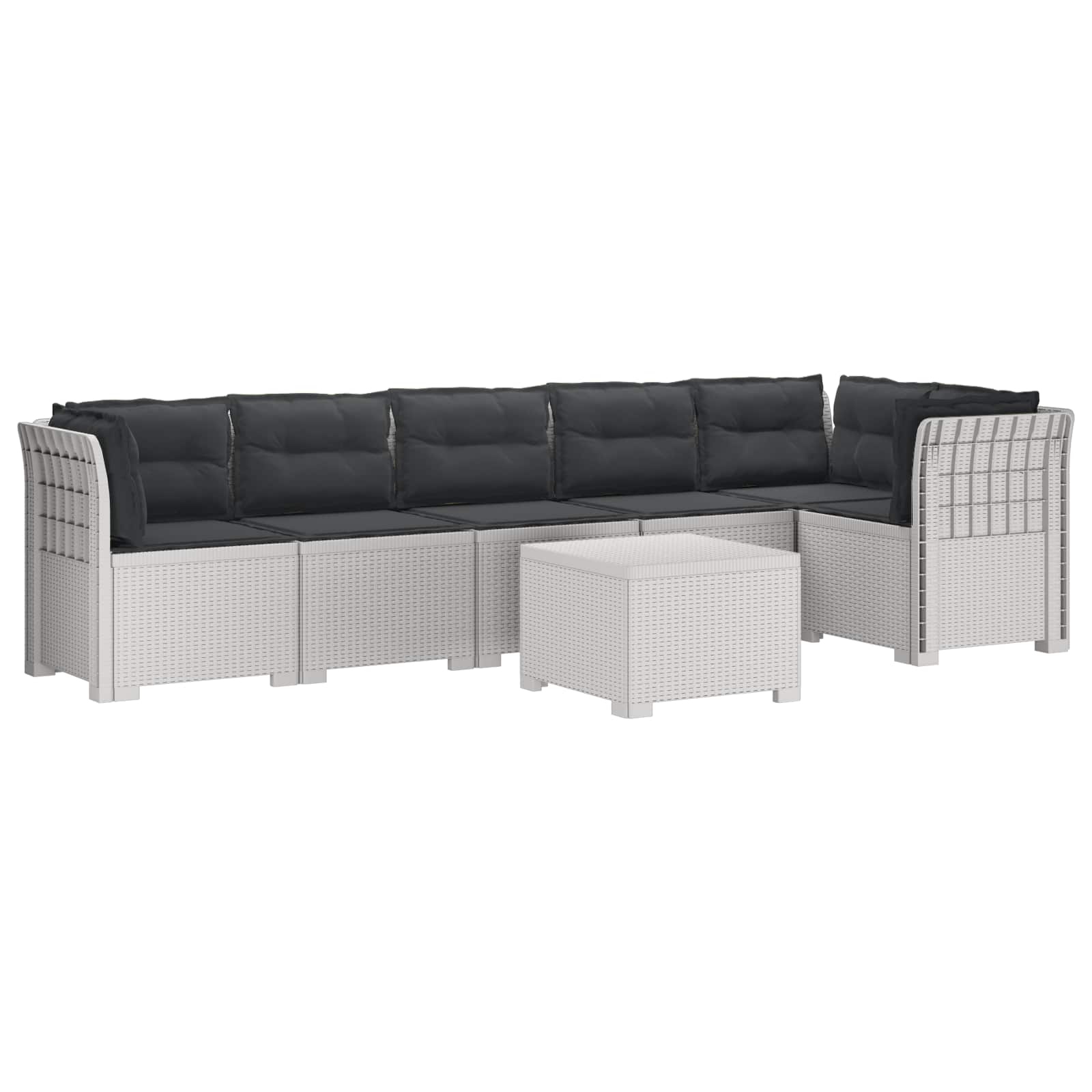 vidaXL Sofa Ogrodowa 6-osobowa z Poduszkami w Wyglądzie Rattanu PP