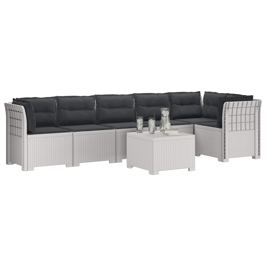 vidaXL Sofa Ogrodowa 6-osobowa z Poduszkami w Wyglądzie Rattanu PP