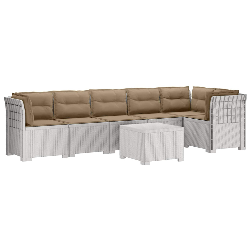 vidaXL Sofa Ogrodowa 6-osobowa z Poduszkami w Wyglądzie Rattanu PP