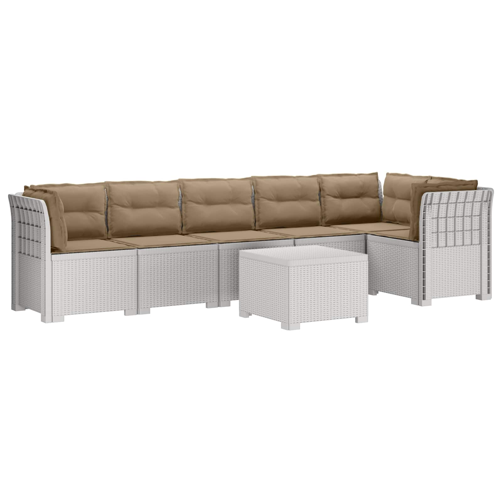 vidaXL Sofa Ogrodowa 6-osobowa z Poduszkami w Wyglądzie Rattanu PP
