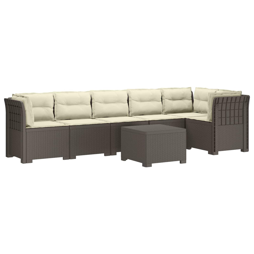 vidaXL Sofa Ogrodowa 6-osobowa z Poduszkami w Wyglądzie Rattanu PP