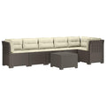 vidaXL Sofa Ogrodowa 6-osobowa z Poduszkami w Wyglądzie Rattanu PP