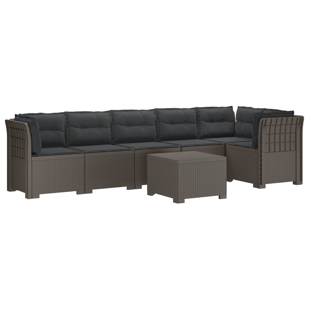 vidaXL Sofa Ogrodowa 6-osobowa z Poduszkami w Wyglądzie Rattanu PP