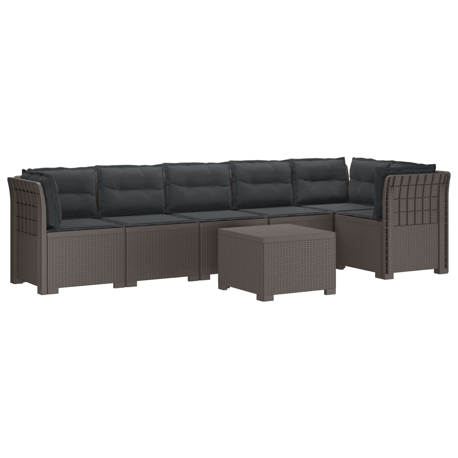 vidaXL Sofa Ogrodowa 6-osobowa z Poduszkami w Wyglądzie Rattanu PP