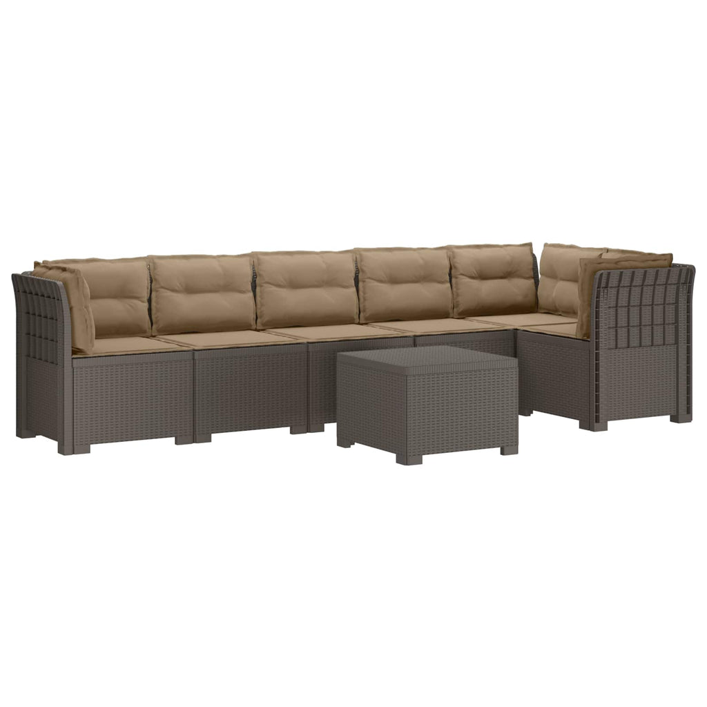 vidaXL Sofa Ogrodowa 6-osobowa z Poduszkami w Wyglądzie Rattanu PP