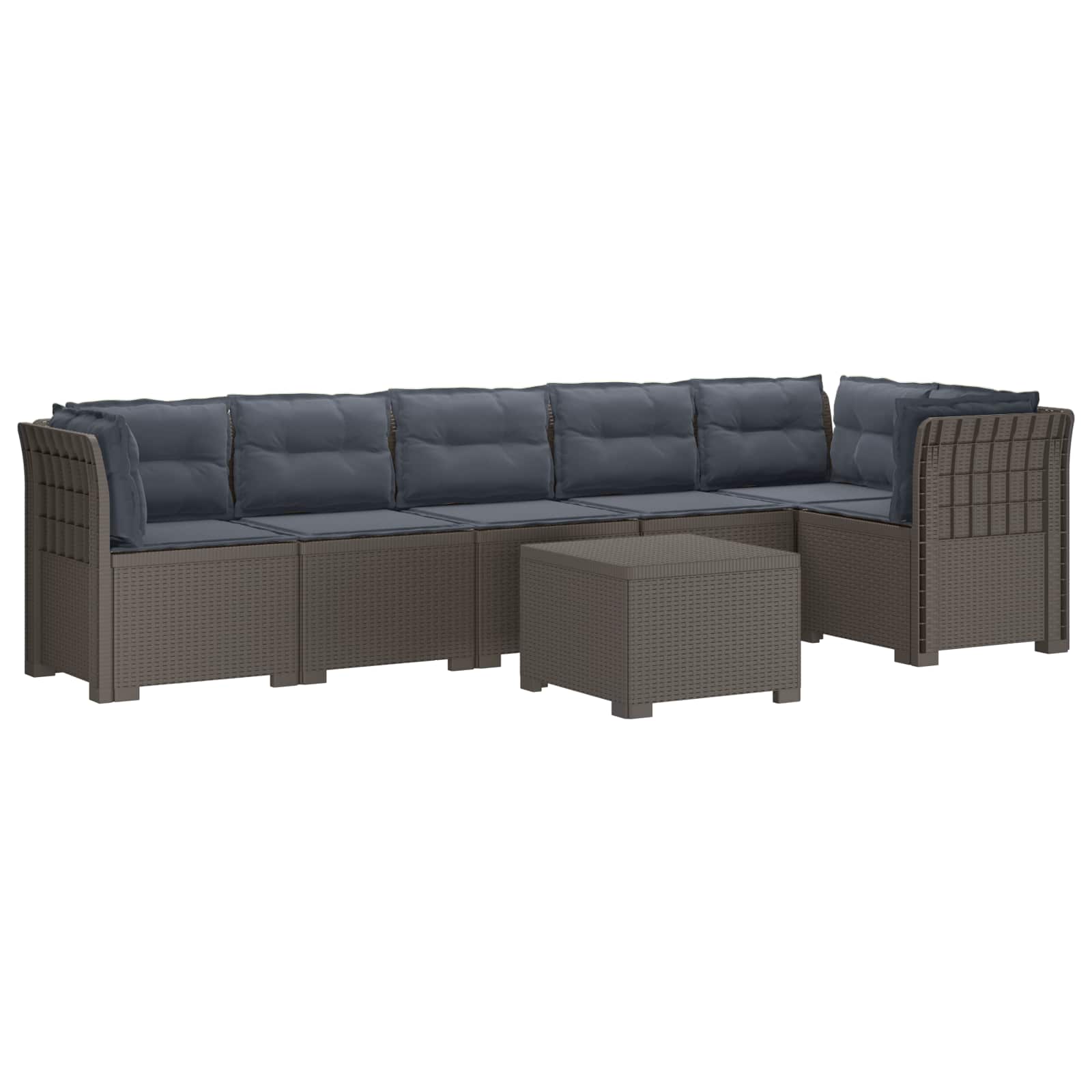 vidaXL Sofa Ogrodowa 6-osobowa z Poduszkami w Wyglądzie Rattanu PP