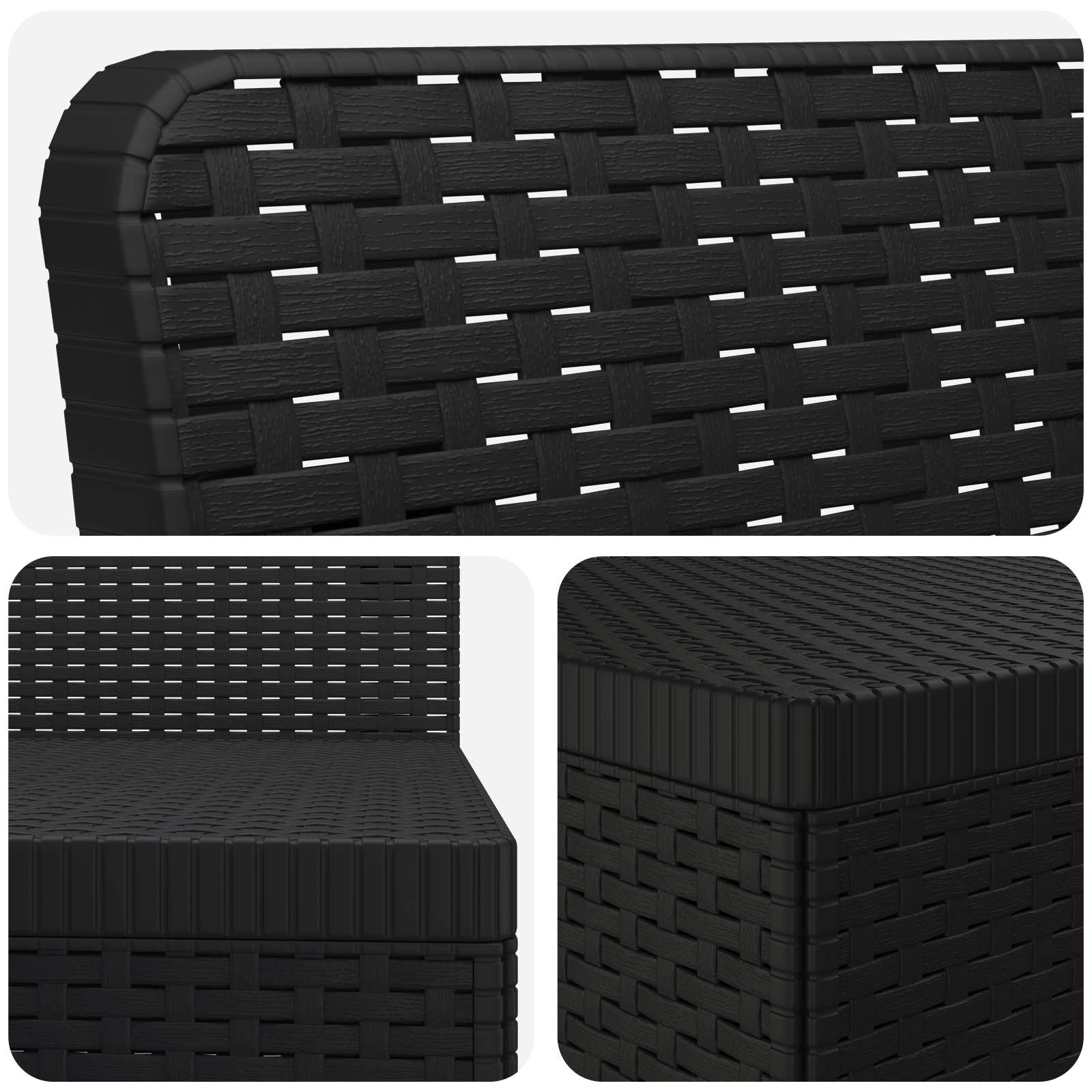 vidaXL Sofa ogrodowa 7-osobowa w wyglądzie rattanowym PP antracytowy