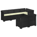 vidaXL Sofa ogrodowa 7-osobowa z poduszkami w wyglądzie rattanowym PP
