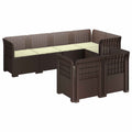 vidaXL Sofa ogrodowa 7-osobowa z poduszkami w wyglądzie rattanowym PP