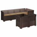vidaXL Sofa ogrodowa 7-osobowa z poduszkami w wyglądzie rattanowym PP