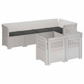 vidaXL Sofa ogrodowa 7-osobowa z poduszkami w wyglądzie rattanowym PP