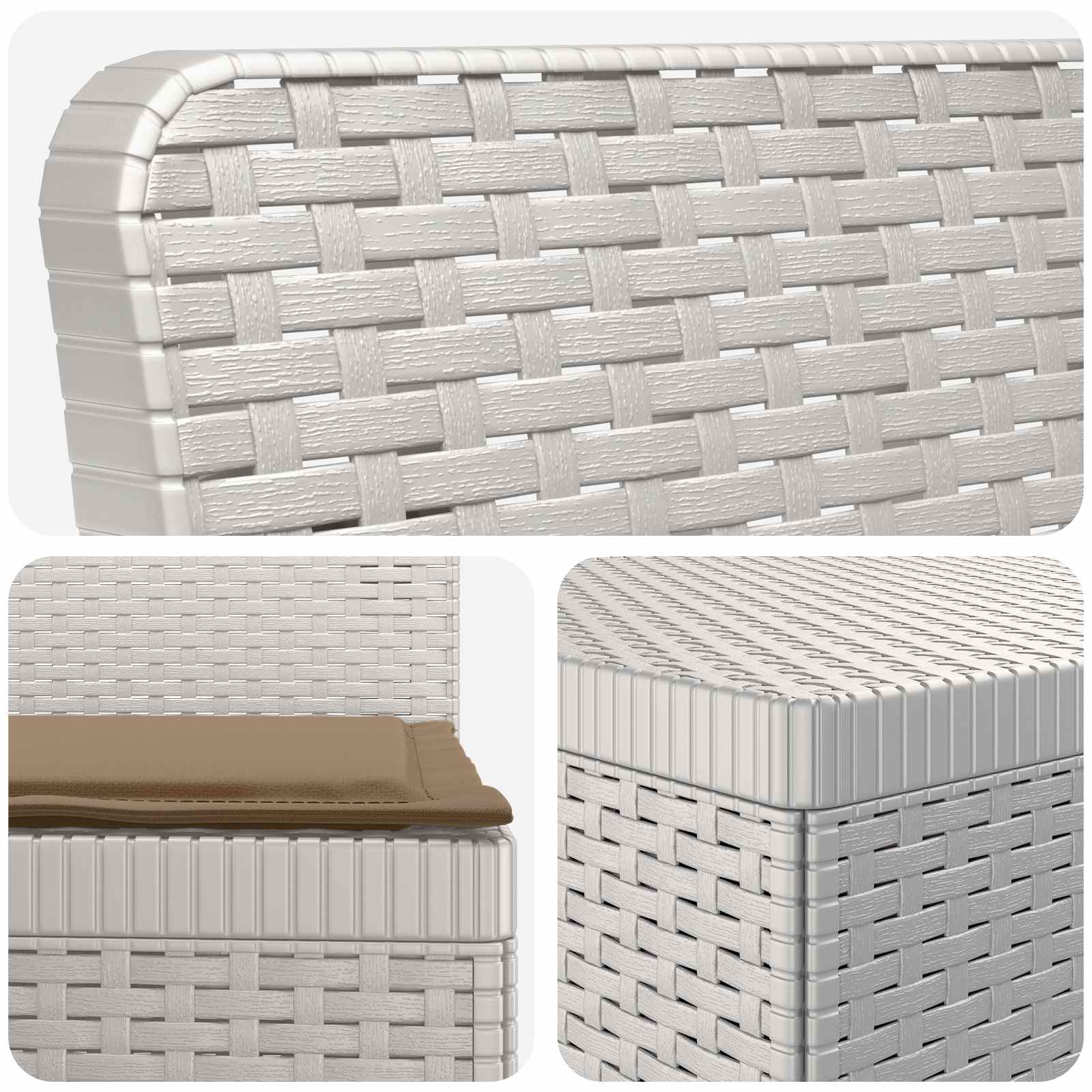 vidaXL Sofa ogrodowa 7-osobowa z poduszkami w wyglądzie rattanowym PP