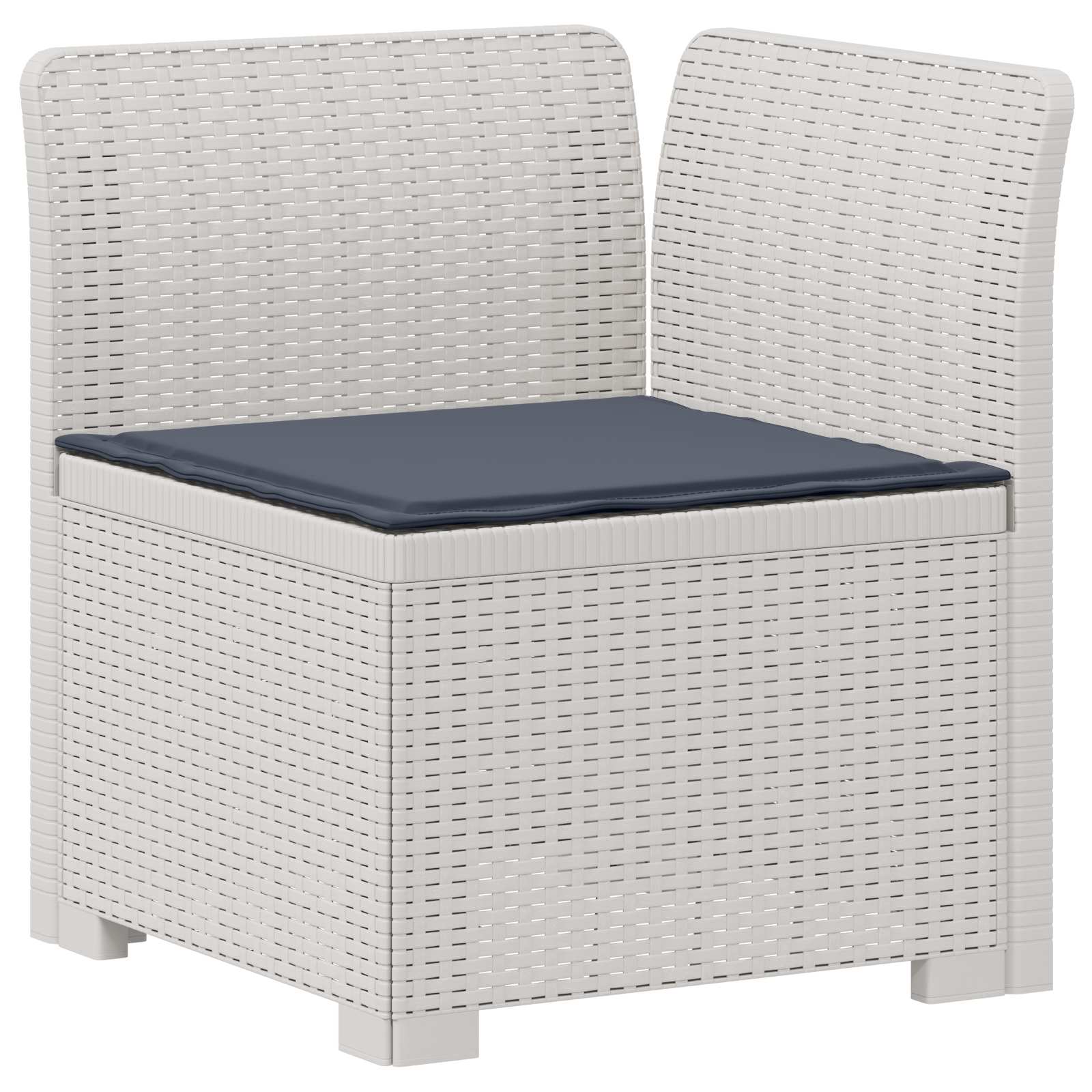 vidaXL Sofa ogrodowa 7-osobowa z poduszkami w wyglądzie rattanowym PP