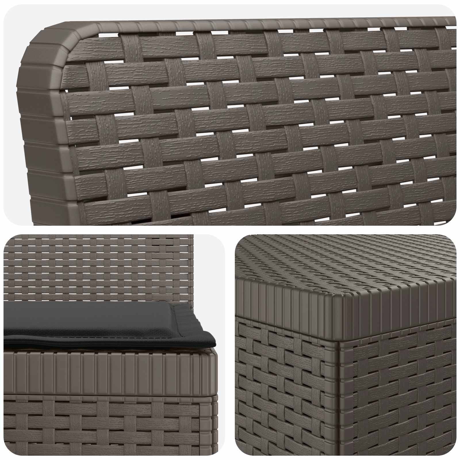 vidaXL Sofa ogrodowa 7-osobowa z poduszkami w wyglądzie rattanowym PP