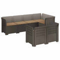 vidaXL Sofa ogrodowa 7-osobowa z poduszkami w wyglądzie rattanowym PP
